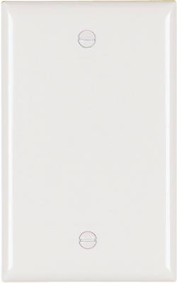 Wall Plate, Blank, White, Nylon, 1-Gang