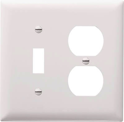 White 1-Toggle & 1-Duplex Nylon Wall Plate