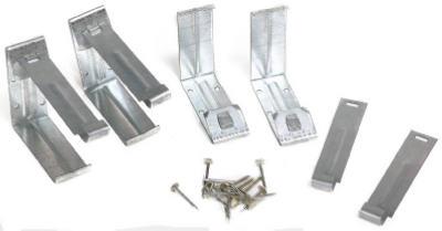 Gutter Fascia Bracket With Nails, Mill Finish Galvanized Steel, 4-In., 4-Pk.