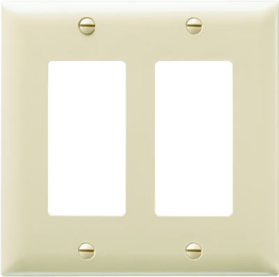 Ivory 2 Decorator Openings Nylon Wall Plate