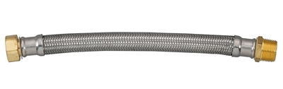 Water Heater Connector, Braided Stainless Steel, 3/4 x 24-In.