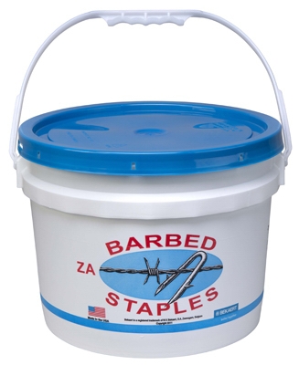 8-Gauge Barbed Fence Staples, 2-In., 50-Lb. Bucket