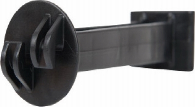 Electric Fence Insulator, Snap On, 5 inch Offset, Black, 25-PK