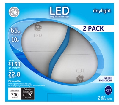 LED Flood Light Bulb, Daylight, 700 Lumens, 10-Watts