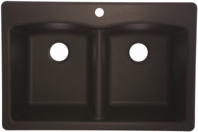 Double-Bowl Granite Composite Sink, Onyx, 22 x 33-In.