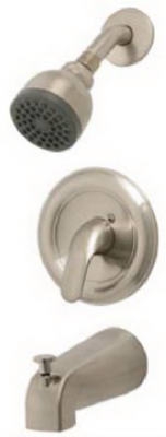 Tub & Shower Faucet + Showerhead, Pressure-Balancing, Brushed Nickel