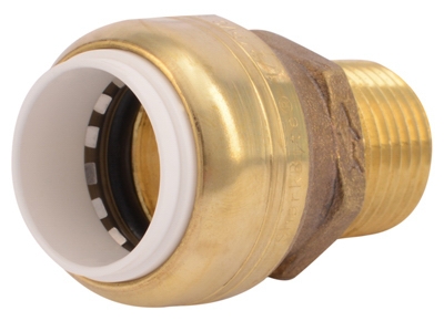 Push Fit Pipe Connector, .5-In. PVC x .5-In. MPT