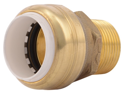 Push Fit Pipe Connector, .75-In. PVC x .75-In. MPT