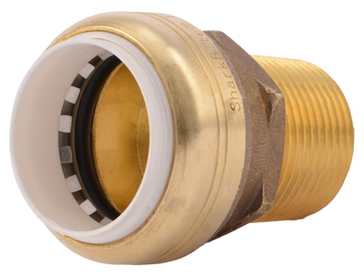 Push Fit Pipe Connector, 1-In. PVC x 1-In. MPT