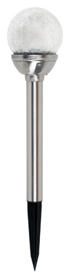 Solar Crackle Ball Light, Stainless Steel, Color-Changing LED, Must Purchase in Quantities of 12