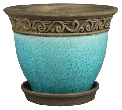 8 inch Teal Cadiz Planter