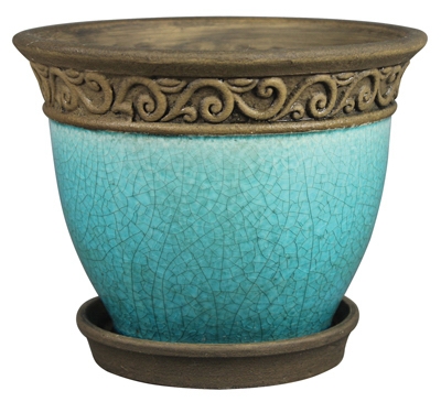6 inch Teal Cadiz Planter