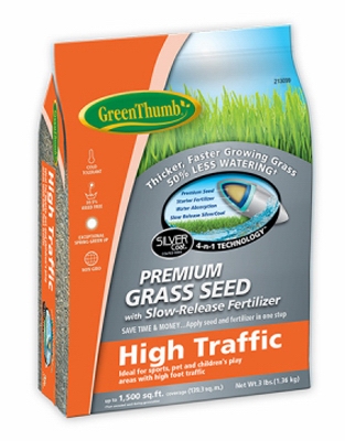 Premium Coated High-Traffic Grass Seed, 3-Lbs.