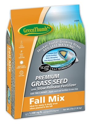 Premium Coated Fall Turfgrass Seed Mix, 3-Lbs.