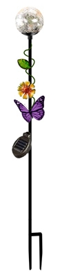 Solar Stake Light, Color-Changing Ball With Butterfly