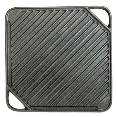 Reversible Grill / Griddle, Cast Iron, 10.5-In. Sq.
