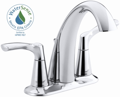 Mistos Lavatory Faucet, Double Handle, Polished Chrome