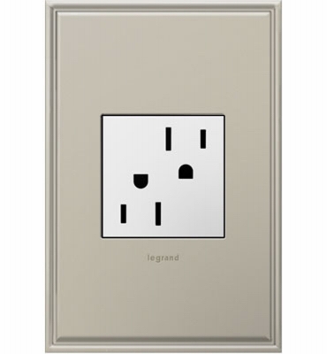 Tamper-Resistant Outlet, White, 15-Amp