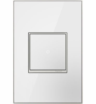 Wall Plate, 1-Gang, White Mirror