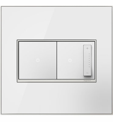 Wall Plate, 2-Gang, White Mirror