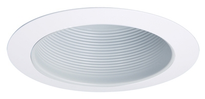 Metal Tapered Baffle Trim, White, 6-In.