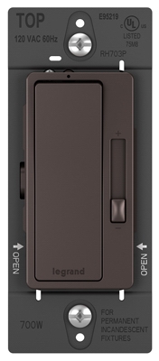 Radiant 3-Way Slide Dimmer Switch, Dark Bronze, 700-Watt