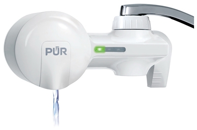 Horizontal Faucet-Mount Water Filter, White