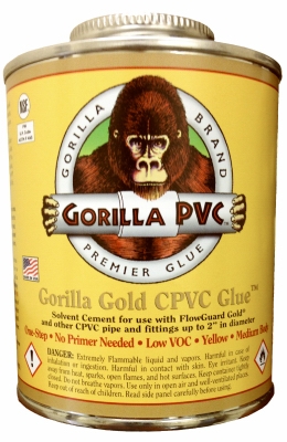 Gold Plastic Pipe CPVC Glue, 8-oz.