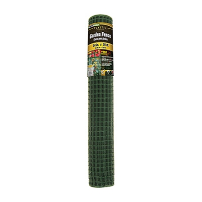 Garden Fence, Green Plastic, 2 x 25-Ft.