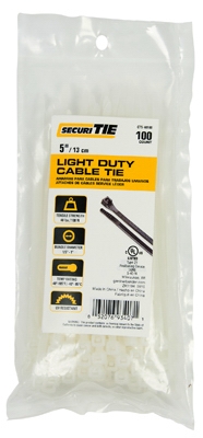 Light Duty Cable Tie, 5-In., 100-Pk.