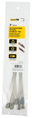 Wide Cable Tie, Stainless Steel, 8-In., 5-Pk.