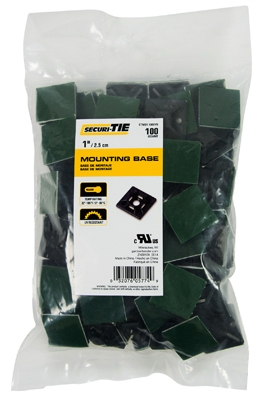 Adhesive Screw Mount Cable Clamp, Black, 1-In., 100-Pk.