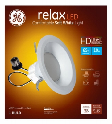 Relax HD LED Recessed Lighting Bulb, White, Dimmable, 700 Lumens, 10-Watt