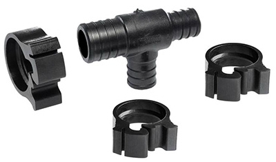 PEXLock Reducing Tee 1 inch x 3/4 inch x 3/4 inch