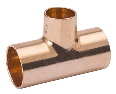 Pipe Tee, Wrot Copper, 3/4 x 3/4 x 1/2-In.