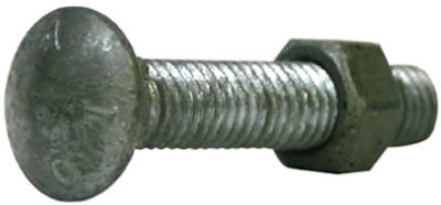 Galvanized Chain Link Fitting Carriage Bolt With Nut, 20-Pk., 5/16 x 1-1/4-In.