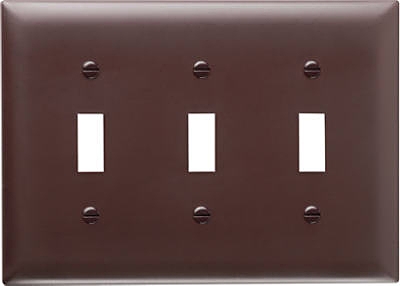 Brown 3-Toggle Opening Urea Wall Plate