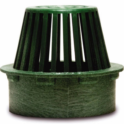 4-Inch Green Flat Top  Polyolefin Atrium Grate