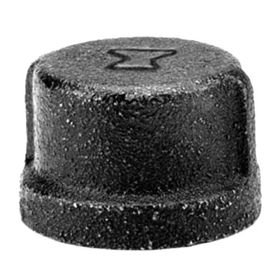 2-Inch Black Pipe Cap