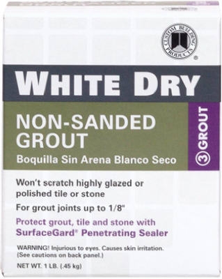 Dry Tile Grout, White, 1-Lb.