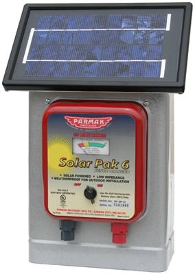 Electric Fence Charger, 25-Mile, Solar-Pak, 6-Volt Battery