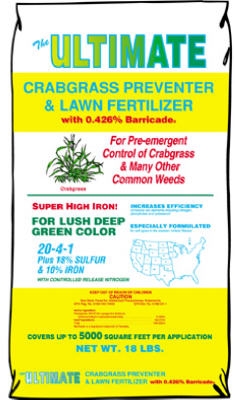 Crabgrass Preventer & Lawn Fertilizer with Barricade, 20-4-1, Covers 5,000-Sq.-Ft.