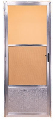 Storm Door, Self-Storing Screen, Mill Finish Aluminum, 36 x 80-Inch