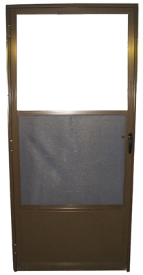 Storm Door, Self-Storing Screen, Bronze Aluminum, 32 x 80 x 1-In.