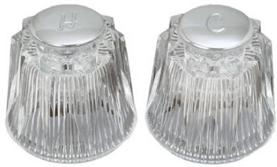 2-Pack Price Pfister Clear Acrylic Windsor Style Faucet Handle With Hot/Cold Buttons