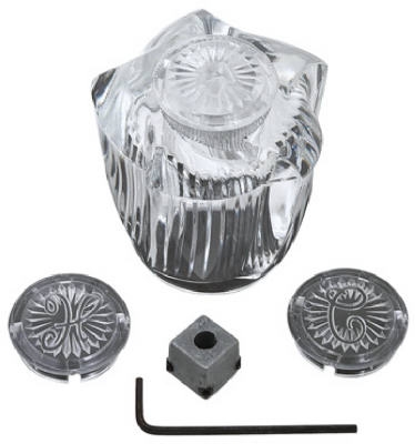 Decorator Large Fit-All Crystal Clear Faucet Handle