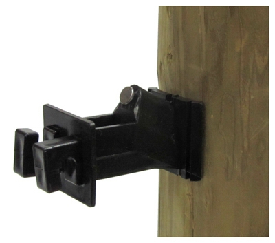 Electric Fence Insulator, Wood Post Wire, Snug-Fit With Nail, Black, 25-Pk.