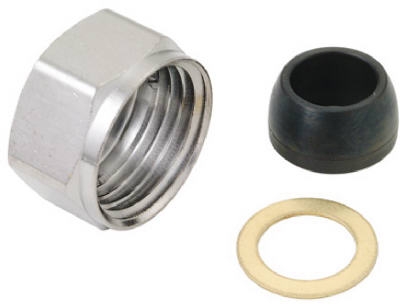 1/2-Inch Straight Pipe Thread With Cone Washer & Friction Ring Faucet Shank Nut