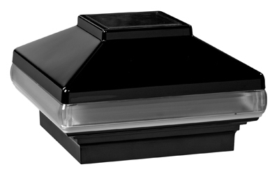 Solar Versa Post Cap, Black, 4 x 4 x 4-In.