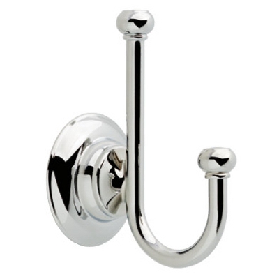 Porter Collection Double Robe Hook, Polished Chrome